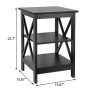 24 Inch X-Design End Table Sofa Side End Storage Shelf Black - Image 3