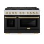 ZLINE - 48 in. Wide 8 Burner Autograph 6.7 cu. ft. Freestanding Paramount Dual Fuel DuoPro Range with Black & Bronze Accents - Black Matte - Image 1