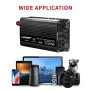 LVYUAN 1500 Watts Peak Power Inverter Modified Sine Wave DC 12V to AC 110V 120V Car Converter 2 AC Outlets + USB Adapter USB Charger for Car, RV, Camping & Home Backup Black - Image 6