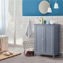 Alden Design Free Standing Storage Cabinet with Doors and Adjustable Shelves, Gray - Image 6