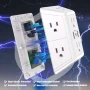 ONDOG 3 Sided Outlet Extender 6 Outlets with 2 USB Ports, Multi Plug Outlet Splitter for Home, Office - Image 2
