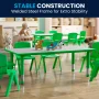 Flash Furniture Wren Rectangular Adjustable Classroom Activity Table for Kids, Green/Gray - Image 6