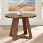 Better Homes & Gardens Ezra 45in Round Wood Dining Table, Walnut Finish - Image 1