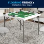 Flash Furniture Silas 34.5" Square Folding Card Table with Felt Surface and Cup Holders, White/Green - Image 6