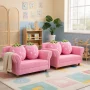 Resenkos BL/PI Kids Strawberry Armrest Chair Sofa-Pink, Kids Chairs for Kids - Image 5