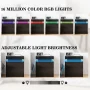 Hommpa Modern LED Nightstand with 2 Drawers High Gloss Led Light Bedside Table Storage Black Night Table with Lights End Side Table with Drawer for Bedroom 20.5" Tall (1-pack) - Image 2