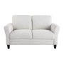 Lifestyle Solutions Alexa Loveseat with Curved Arms, Coffee Fabric - Image 2
