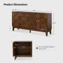 Kamis Modern Walnut 60 in. Hexagonal Embellishments Sideboard with Solid Wood Legs - Image 3
