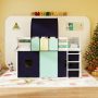 Twin Size Loft Bed Playhouse Bed Frame with Tower Tent and 3 Storage Pockets - Navy - Image 2