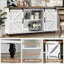 Catrimown Farmhouse Coffee Bar Cabinet, 58'' Kitchen Buffet Sideboard Storage Cabinet with Adjustable Shelves, White - Image 4