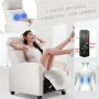 BestMassage Modern Recliner Chair for Living Room Reading Chair Easy Lounge with Fabric Padded Seat Backrest,Beige - Image 2