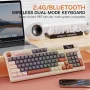 M96 Bluetooth Wireless Keyboard FREEWOLF Digital Display,RGB Backlight,2000mAh Battery & PBT Keycaps for PC/Laptop - Moon Night - Image 2