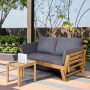 Adjustable Patio Convertible Sofa with Thick Cushion - Gray - Image 2