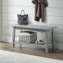 Alaterre Furniture Craftsbury 36 in. Sturdy Pine Wood Entryway Bench, Open Design Accent Furniture, Gray - Image 4