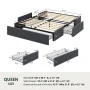 Amolife Base de Cama Tipo Plataforma Tapizada Tamaño Queen con 3 Cajones de Almacenamiento, Gris Oscuro - Image 2