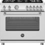 Bertazzoni - 36 in. Wide 5 Burner 5.9 cu. ft. Master SeriesDual Fuel Freestanding Range - Stainless Steel - Image 1