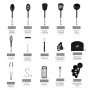 Nylon Black Stainless Steel Utensils (Set of 35) - Image 2