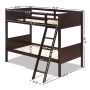 Wooden Twin Over Twin Bunk Beds with Ladder and Safety Rail - Image 4