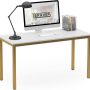 Teraves Computer Desk/Dining Table Office Desk Sturdy Writing Workstation for Home Office (55.11“, Black Oak) - Image 1