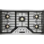 Monogram - 36 in. Wide 5 Burner Smart Built-In Gas Cooktop with Sapphire Glass Precision Knobs - Stainless Steel - Image 2