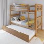 Max & Lily Bunk Bed Twin over Twin, Solid Wood Bunk Bed Frame with Ladder for Kids, 14" Safety Guardrails, Easy Assembly, No Box Spring Needed, White - Image 1