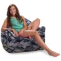 Posh Creations Structured Bean Bag Chair, Malibu Lounge, Adults, 2.8ft, Nylon - Camo Pink and Black - Image 3