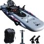 Inflatable Fishing Kayak for Adults - 1 Person, Pedal Drive, Folding, with Movable Seat, Hand Pump & Paddle & Oxford Bag, 410lbs Capacity - Image 1