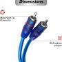 InstallGear 12ft RCA Y Adapter Splitter - RCA Y Splitter 2 Male 2 Male Connection with Shielding - Connector for Car Audio, Home Theater - Durable Cable Splitters with OFC Conductor - Blue - Image 3