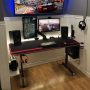 VITESSE Gaming Desk 55 inch, Gaming Computer Desk, PC Gaming Table, T Shaped Racing Style Proitessfessional Gamer Game Station with Free Mouse pad, USB Gaming Handle Rack, Cup Holder Headphone Hook - Image 6