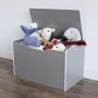 Grey and White Hinged Toy Storage Chest with Lid - Image 5