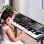 61 Key Portable Electronic Keyboard Piano Set with Stool Headphones Mic Stand - Image 4