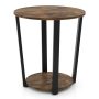 2-Tier Round End Table with Storage Shelf and Metal Frame - Image 3