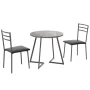 Kilwin 3-Piece Modern Round Dining Table Set with 2 Chairs, Space-Saving Kitchen & Breakfast Nook Dining Set, Compact Small Space Bistro Dining Room Table Set - Image 3