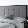 Zinus Barbara Upholstered Metal Headboard, King, Gray - Image 6