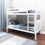 Max & Lily Bunk Bed Twin over Twin, Solid Wood Bunk Bed Frame with Ladder for Kids, 14" Safety Guardrails, Easy Assembly, No Box Spring Needed, White - Image 1