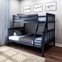 Max & Lily Bunk Bed Twin over Twin, Solid Wood Bunk Bed Frame with Ladder for Kids, 14" Safety Guardrails, Easy Assembly, No Box Spring Needed, White - Image 1