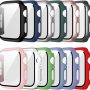 12 Pack Case with Tempered Glass Screen Protector Compatible for Apple Watch 40mm SE 3 (2025)/SE 2/SE/Series 6/5/4, Hard PC Scratch Resistant Bumper Protective Cover for iWatch Accessories - Image 1