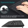 Wireless Keyboard and Mouse, UHURU 2.4GHz Full-Sized Ergonomic Keyboard and Mouse Combo with Palm Rest, Wireless Keyboard with 3 Level Adjustable DPI Mouse for PC, Laptop, Windows XP/7/8/10(Grey) - Image 1