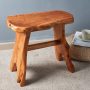 Rustic Natural Edge Cedar Wood Bench Stool End Side Table Unique Accent Table 20x13x19" - Image 5