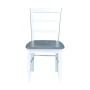 Set of 2 Solid Wood Madrid Ladderback Chairs in White/Heather Gray - Image 6