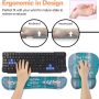 Mouse Pad Wrist Support and Keyboard Wrist Rest Set with Coasters, Stay Positive Work Hard and Make It Happen Inspirational Quote Non-Slip PU Base Ergonomic Mousepad for Home Office Working Studying - Image 4