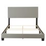 Florence Upholstered Faux Leather Platform Bed, Queen, Gray - Image 6