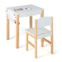 Costway Kids Drawing 2-Piece Activity Table and Chair Set, Natural/White - Image 1