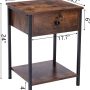DYHOME Nightstand, Side Tables, End Table,Telephone Table,Vintage Industrial Nightstand with Storage Drawers and Storage Panels, Bedroom Side Tables - Image 1