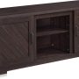 BELLEZE Modern 58 Inch Farmhouse TV Stand & Media Entertainment Center Console Table for TVs up to 65 Inch with Two Shelves and Storage Cabinets - Hilo (Espresso) - Image 1