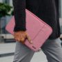 OneGET Laptop Sleeve Case Compatible with MacBook Pro 14 16 inch Touch Bar 15-15.6 inch MacBook Pro Retina 2012-2015 Notebook Polyester Vertical Watercolor Marble Bag with Pocket(15.6-16Inch, Pink) - Image 4