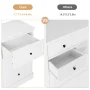 Homfa 6 Drawer Double Dresser White, Wood Storage Cabinet for Living Room, Chest of Drawers for Bedroom - Image 2