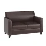 Hercules Diplomat 52 in. Brown Faux Leather 2-Seat Loveseat with Flared Arms - Image 1