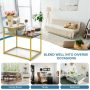 2-Tier Side Table with Metal Frame and Marble Finish Tabletop for Living Room - Image 5