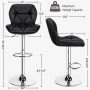 4pcs Adjustable Bar Stools PU Leather Swivel Office Chair with Backrest Black - Image 3